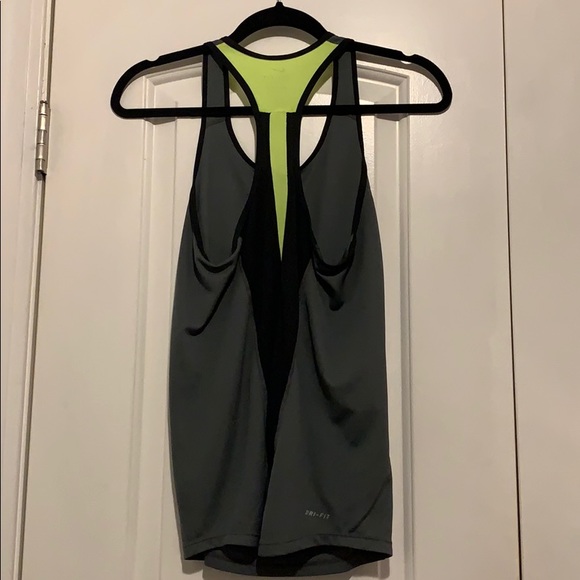 Nike drifit grey, black and neon running tank top - Picture 2 of 3